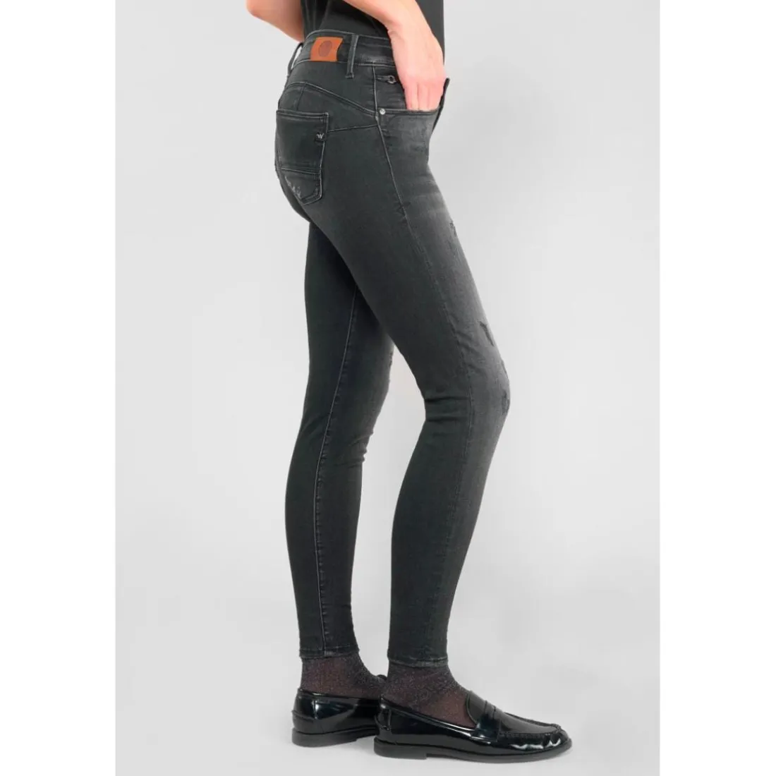 Jeans push-up slim PULP, 7/8ème noir Mae en coton