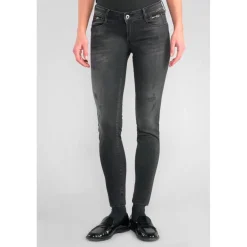 Jeans push-up slim PULP, 7/8ème noir Mae en coton