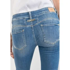 Jeans push-up slim PULP, 7/8ème bleu en coton Gaia