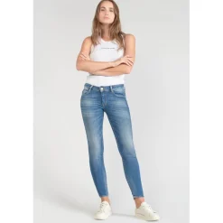 Jeans push-up slim PULP, 7/8ème bleu en coton Gaia