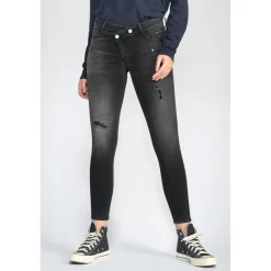 Jeans push-up slim PULP, 7/8ème noir en coton Luna