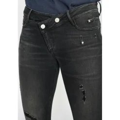 Jeans push-up slim PULP, 7/8ème noir en coton Luna