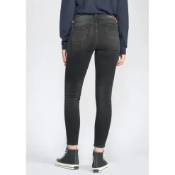Jeans push-up slim PULP, 7/8ème noir en coton Luna