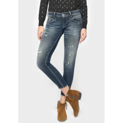 Jeans push-up slim PULP, 7/8ème bleu en coton Agnes