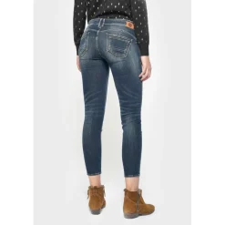 Jeans push-up slim PULP, 7/8ème bleu en coton Agnes