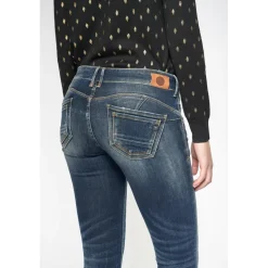 Jeans push-up slim PULP, 7/8ème bleu en coton Agnes