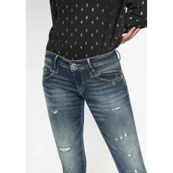 Jeans push-up slim PULP, 7/8ème bleu en coton Agnes