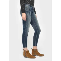 Jeans push-up slim PULP, 7/8ème bleu en coton Agnes