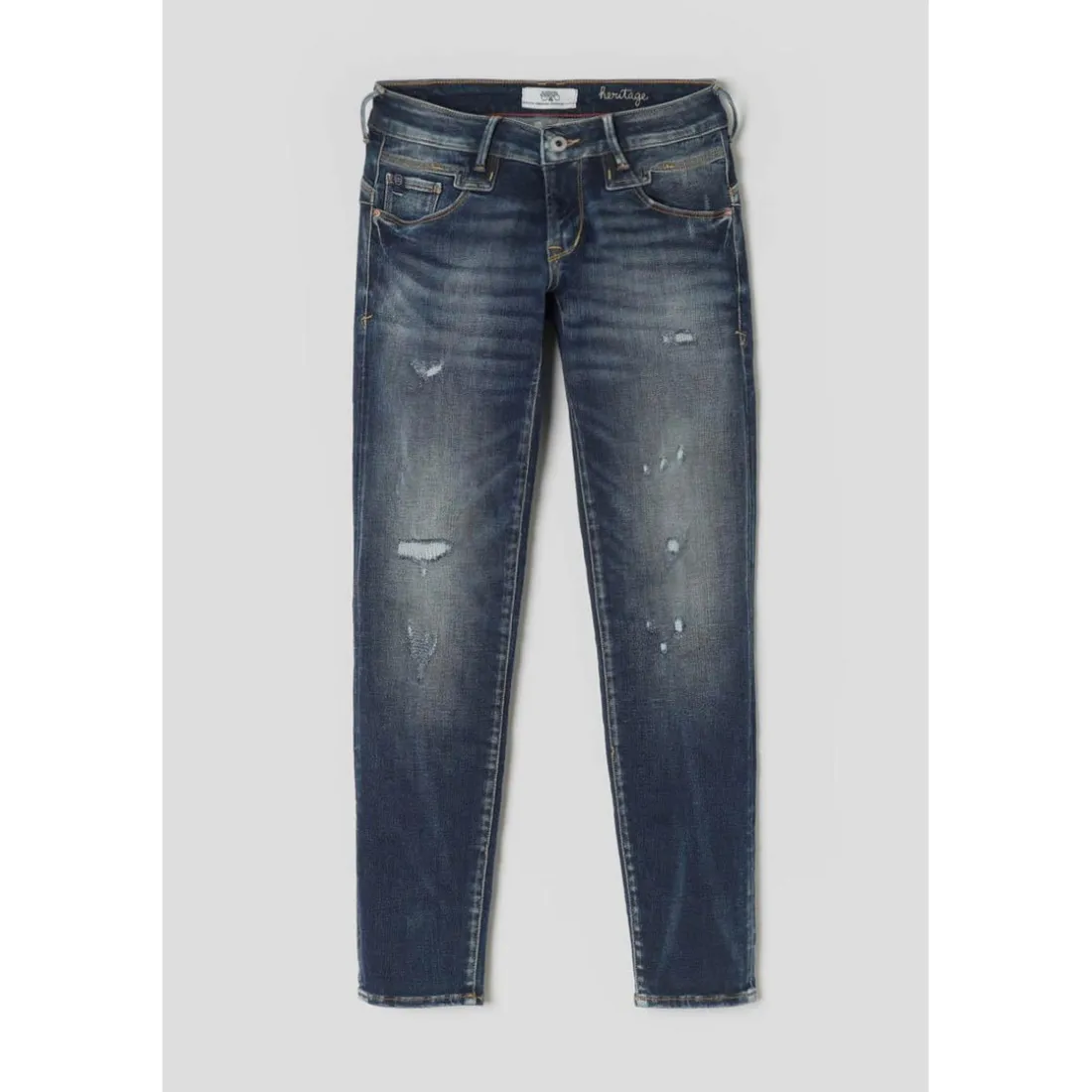 Jeans push-up slim PULP, 7/8ème bleu en coton Agnes