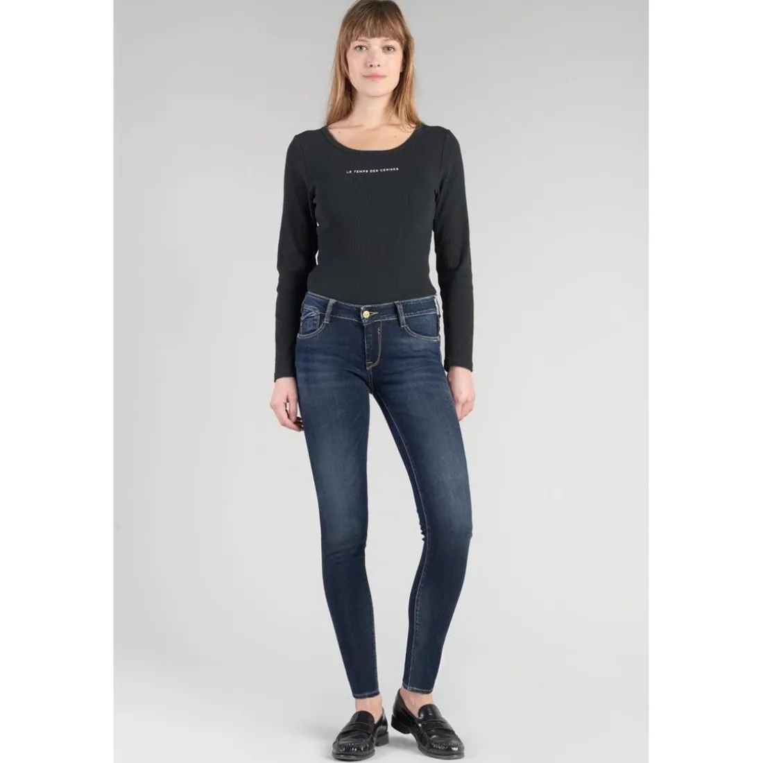 Jeans push-up slim PULP, 7/8ème bleu en coton Joy
