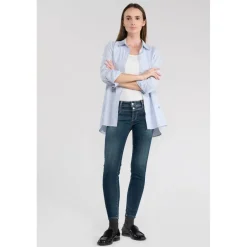 Jeans push-up slim PULP, 7/8ème bleu en coton Molly