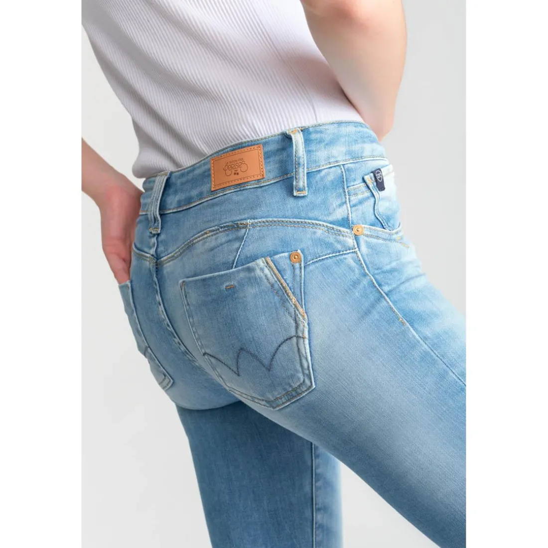 Jeans push-up slim PULP, 7/8ème bleu Ava