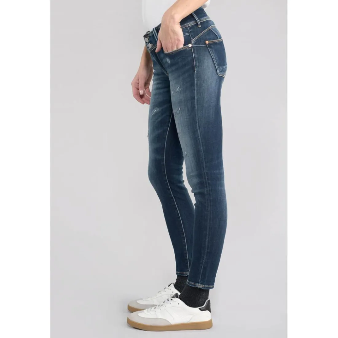 Jeans push-up slim PULP, 7/8ème bleu en coton Aria
