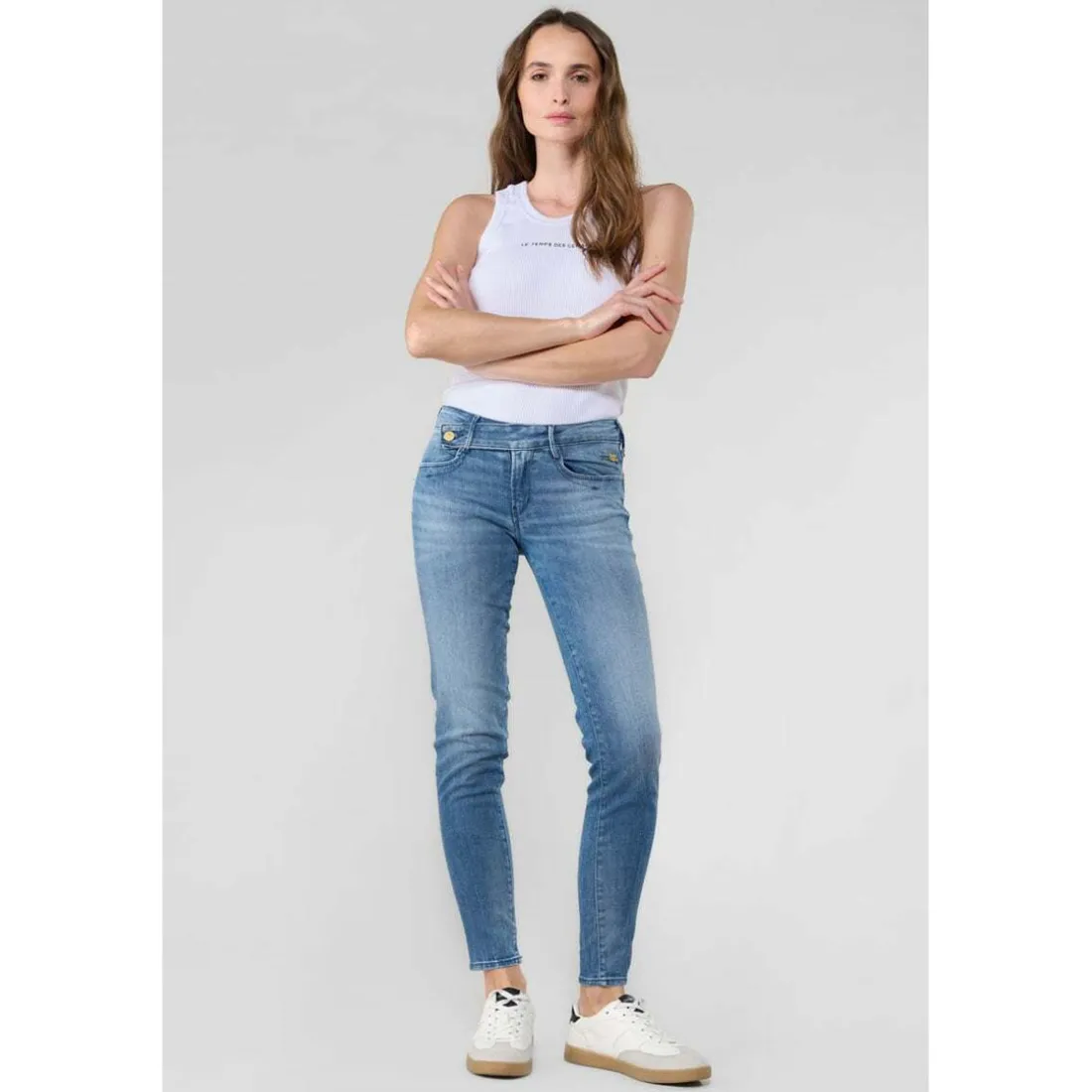Jeans push-up slim PULP, 7/8ème bleu June