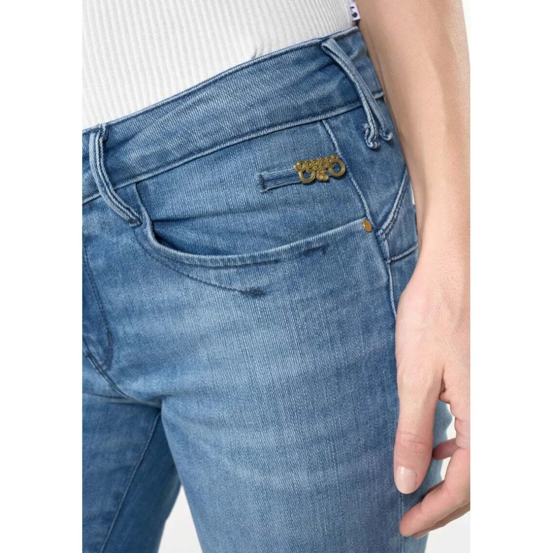 Jeans push-up slim PULP, 7/8ème bleu June