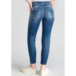 Jeans push-up slim taille haute PULP, 7/8ème bleu Agnes en coton
