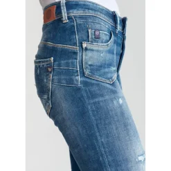 Jeans push-up slim taille haute PULP, 7/8ème bleu Agnes en coton
