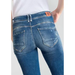 Jeans push-up slim taille haute PULP, 7/8ème bleu Agnes en coton