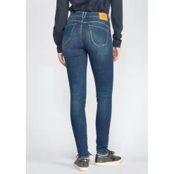 Jeans push-up slim taille haute PULP, longueur 34 bleu en coton Hazel