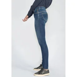 Jeans push-up slim taille haute PULP, longueur 34 bleu en coton Hazel