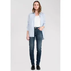 Jeans push-up slim taille haute PULP, longueur 34 bleu Yas en coton