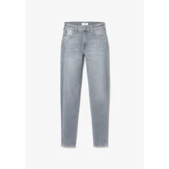 Jeans push-up slim taille haute PULP, 7/8ème gris en coton Noémie
