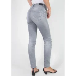 Jeans push-up slim taille haute PULP, longueur 34 gris Eva