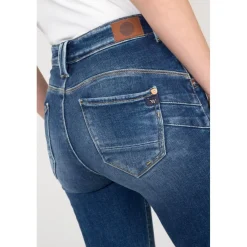 Jeans push-up slim taille haute PULP, 7/8ème bleu Lila en coton