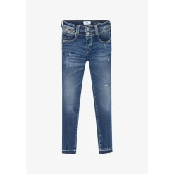 Jeans push-up slim taille haute PULP, 7/8ème bleu Lila en coton