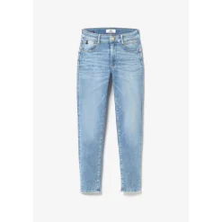 Jeans push-up slim taille haute PULP, 7/8ème bleu en coton Lana