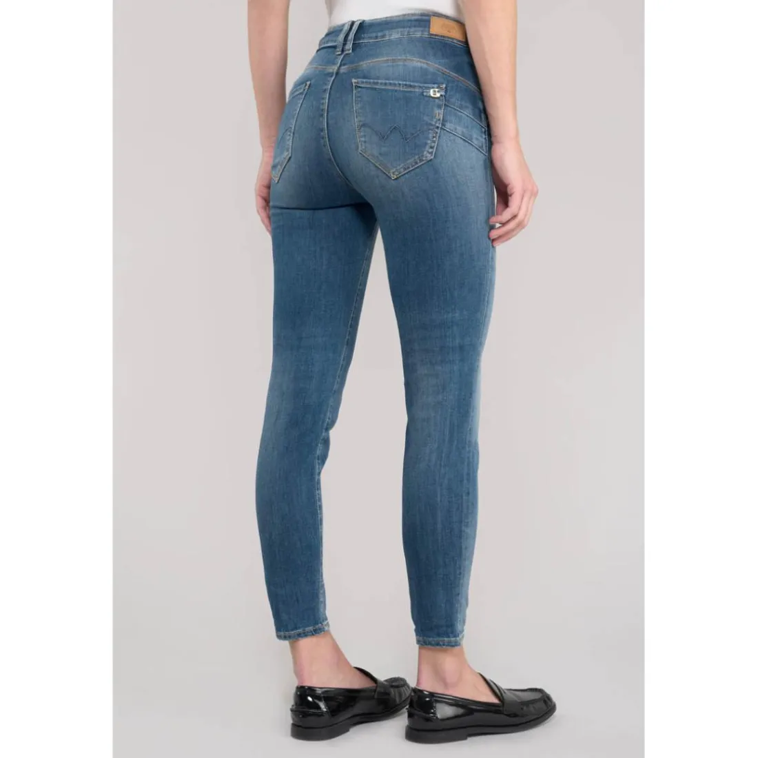 Jeans push-up slim taille haute PULP, 7/8ème bleu Daisy