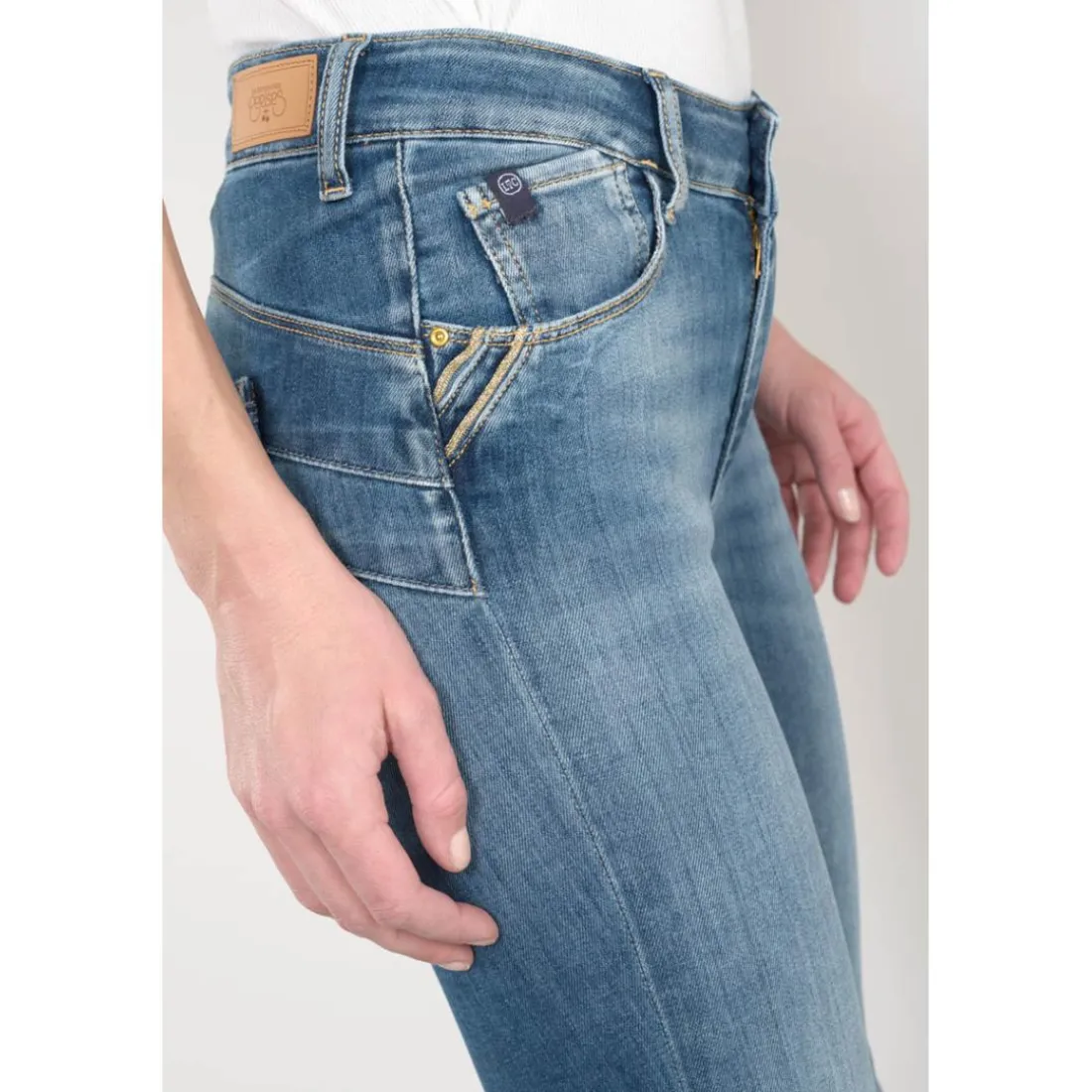 Jeans push-up slim taille haute PULP, 7/8ème bleu Daisy