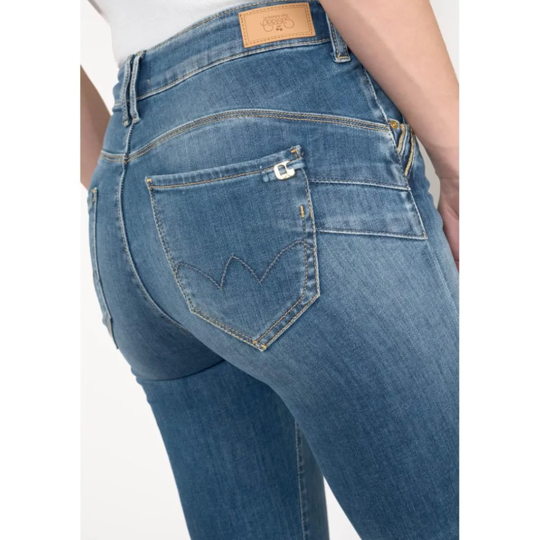 Jeans push-up slim taille haute PULP, 7/8ème bleu Daisy