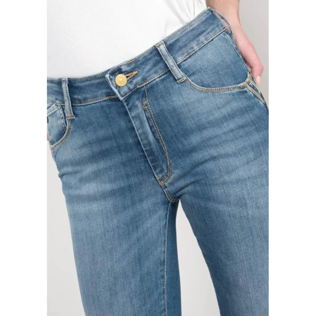 Jeans push-up slim taille haute PULP, 7/8ème bleu Daisy