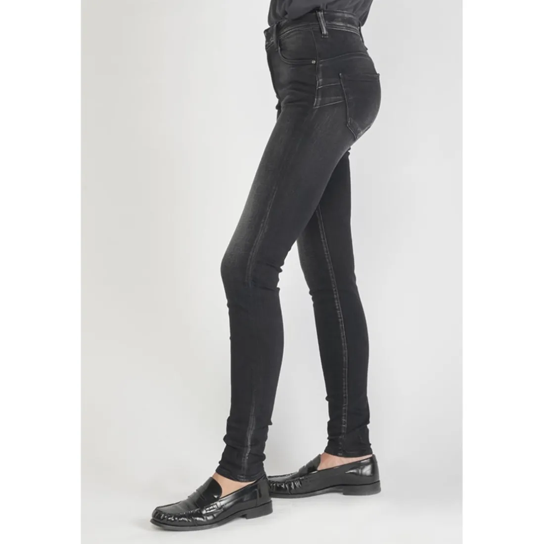 Jeans push-up slim taille haute PULP, longueur 34 noir Lina