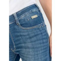 Jeans push-up slim taille haute PULP, 7/8ème bleu en coton Hattie
