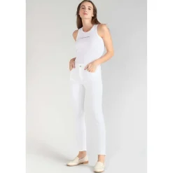 Jeans push-up slim taille haute PULP, 7/8ème blanc en coton