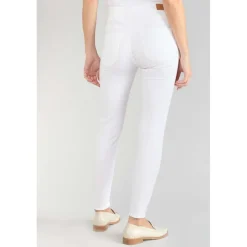 Jeans push-up slim taille haute PULP, 7/8ème blanc en coton