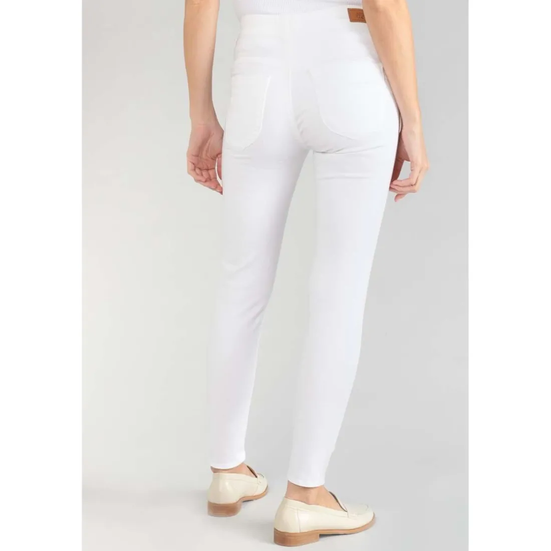 Jeans push-up slim taille haute PULP, 7/8ème blanc en coton
