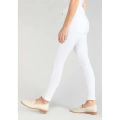 Jeans push-up slim taille haute PULP, 7/8ème blanc en coton