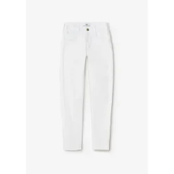Jeans push-up slim taille haute PULP, 7/8ème blanc en coton