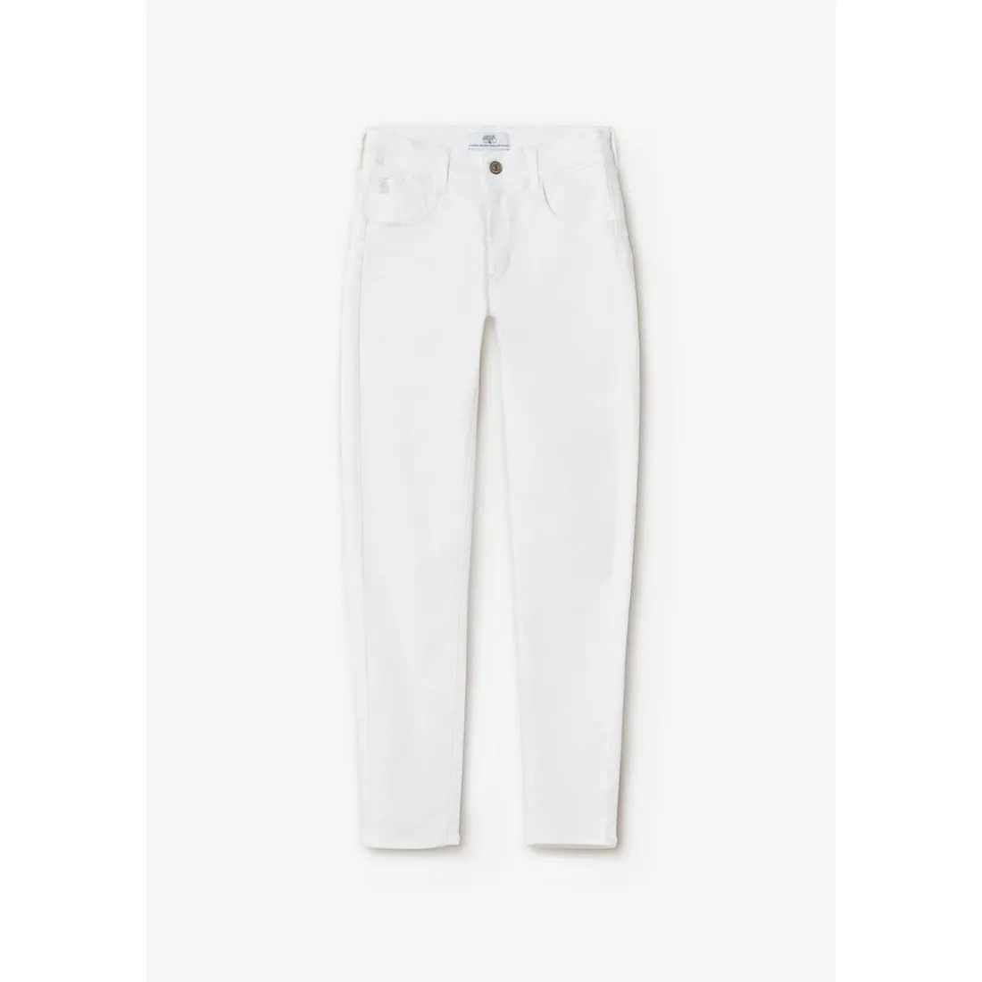 Jeans push-up slim taille haute PULP, 7/8ème blanc en coton