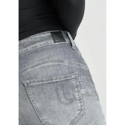 Jeans push-up slim taille haute PULP, longueur 34 gris Ivy en coton