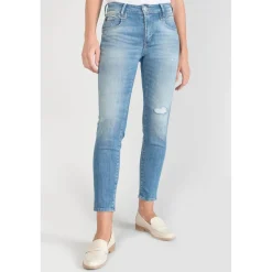 Jeans push-up slim taille haute PULP, 7/8ème bleu en coton Clio