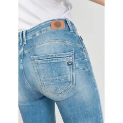 Jeans push-up slim taille haute PULP, 7/8ème bleu en coton Clio