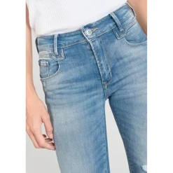 Jeans push-up slim taille haute PULP, 7/8ème bleu en coton Clio