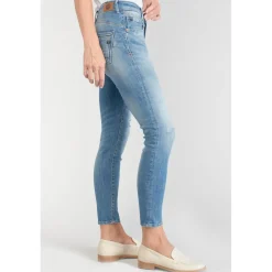 Jeans push-up slim taille haute PULP, 7/8ème bleu en coton Clio