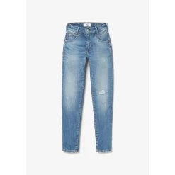 Jeans push-up slim taille haute PULP, 7/8ème bleu en coton Clio