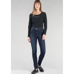 Jeans push-up slim taille haute PULP, longueur 34 bleu en coton Bea