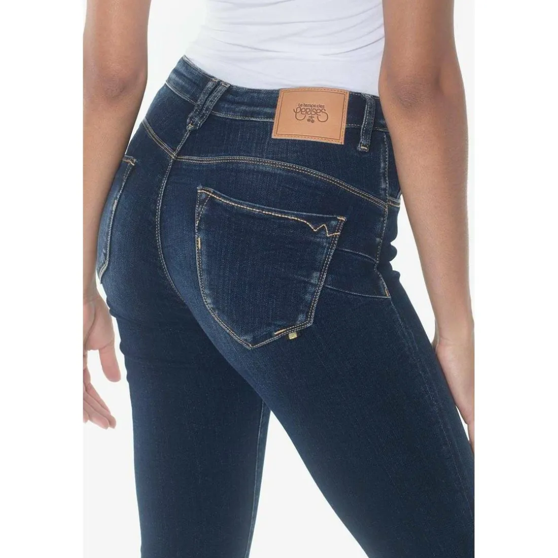 Jeans push-up slim taille haute PULP, longueur 34 bleu Ines